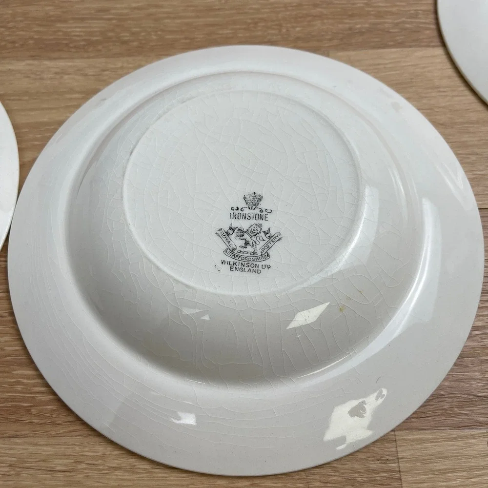 Royal Staffordshire Ironstone Wilkinson Ltd England Wheat Soup Bowls Set of 4